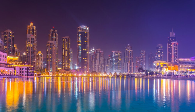 image of a city skyline at night