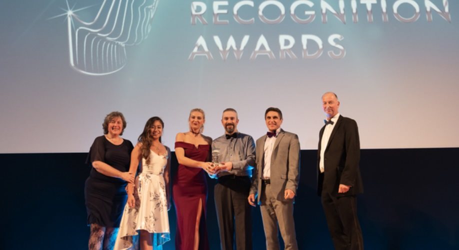 image of the mindfulness at work team collecting their award