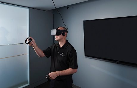 image of a man using a vr headset