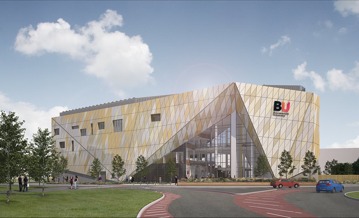 image of plans for the Poole Gateway Building at Bournemouth University