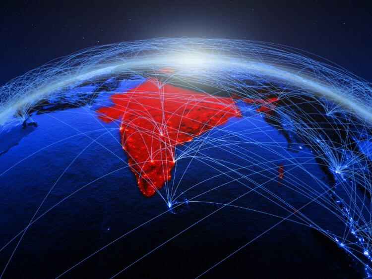 graphic showing the connections India has globally