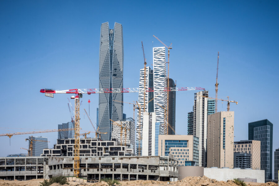 new buildings being constructed in the new King Abdullah Financial District in Riyadh