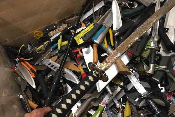 this is a image of discarded knives